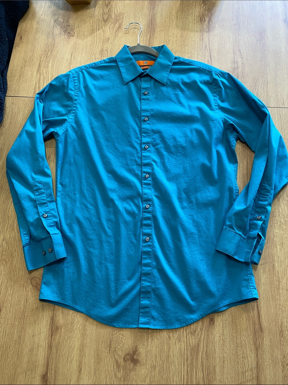 Egara Teal Long-Sleeve Dress Shirt
